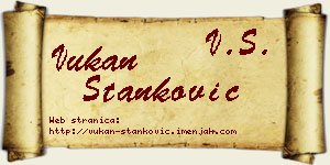 Vukan Stanković vizit kartica